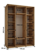 Cannes III Sliding Door Wardrobe 170cm