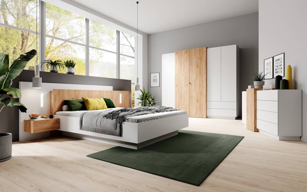 King size bed and hot sale side tables