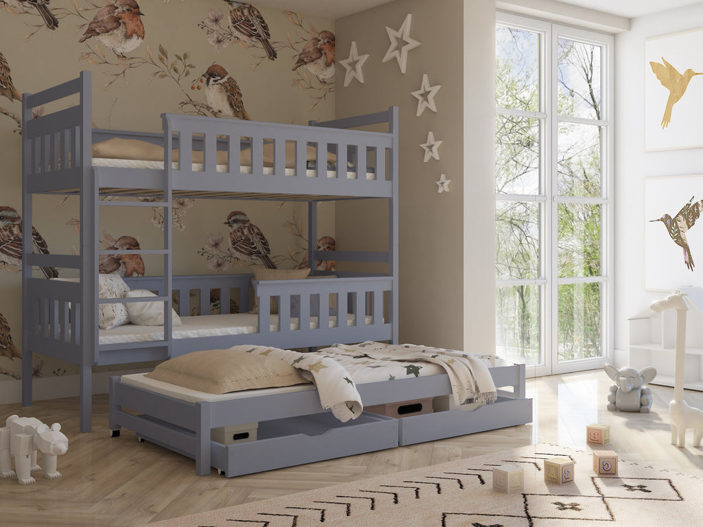 Bunk beds with store storage and mattresses