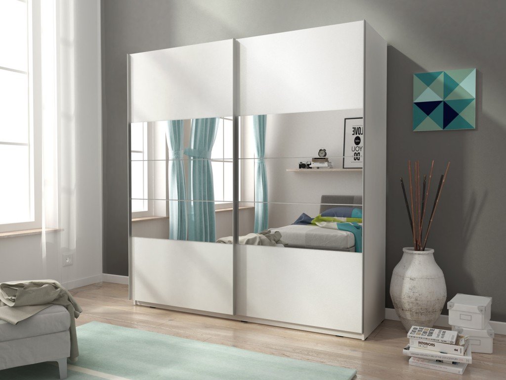 Freestanding wardrobe with sliding doors deals