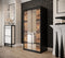 Tilburg I Sliding Door Wardrobe 100cm [Dark Oak & Black] - Lifestyle Image 