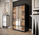Tilburg I Sliding Door Wardrobe 120cm [Dark Oak & Black] - Lifestyle Image 