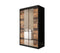 Tilburg I Sliding Door Wardrobe 120cm [Dark Oak & Black] - White Background