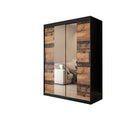 Tilburg I Sliding Door Wardrobe 150cm [Dark Oak & Black] - White Background