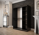 Tilburg Sliding Door Wardrobe 150cm [Dark Oak & Black] - Interior Layout