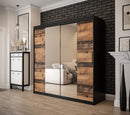 Tilburg I Sliding Door Wardrobe 200cm [Dark Oak & Black] - Lifestyle Image 