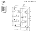Tila Display Cabinet 100cm