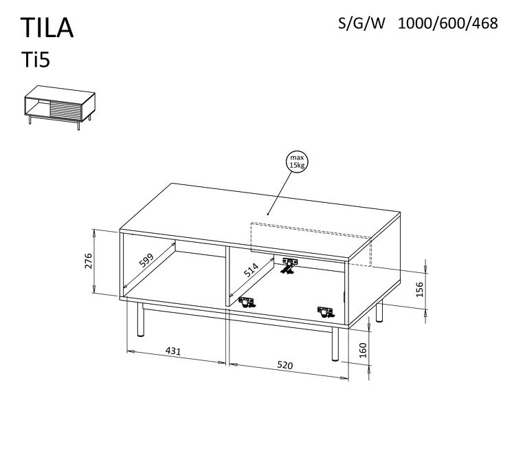 Tila Coffee Table 100cm