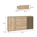 Arank 163cm Wide Sideboard with Three Drawers (AXKK231L)
