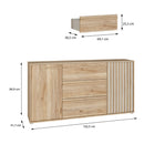 Arank 163cm Wide Sideboard with Three Drawers (AXKK231L)