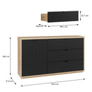Auriquet 150cm Left-Hand Sideboard with Three Drawers (AUQK221L)