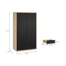 Auriquet 115cm Two-Door Wardrobe with Internal Drawers (AUQS821L)