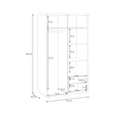 Auriquet 115cm Two-Door Wardrobe with Internal Drawers (AUQS821L)
