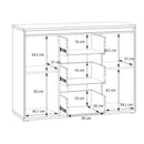 Avellin 118cm Sideboard with Three Drawers and LED (AVNK231B)