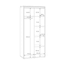 Avellin 94cm Two-Door Wardrobe with LED (AVNS921B)