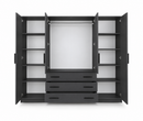 Bali Four Hinged Door Wardrobe with Mirror 240cm (BALI-240)