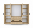 Bali Four Hinged Door Wardrobe with Mirror 240cm (BALI-240)
