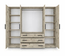 Bali Four Hinged Door Wardrobe with Mirror 240cm (BALI-240)