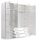 Bali Four Hinged Door Wardrobe with Mirror 240cm (BALI-240)