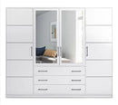 Bali Four Hinged Door Wardrobe with Mirror 240cm (BALI-240)