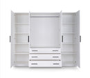 Bali Four Hinged Door Wardrobe with Mirror 240cm (BALI-240)