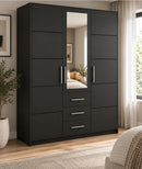 Bali D3 Hinged Door Wardrobe with Mirror 147cm (BALI-D3)