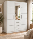 Bali D3 Hinged Door Wardrobe with Mirror 147cm (BALI-D3)