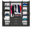 Bali D4 Hinged Door Wardrobe with Mirror 196cm (BALI-D4)
