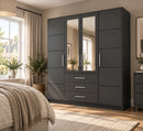 Bali D4 Hinged Door Wardrobe with Mirror 196cm (BALI-D4)