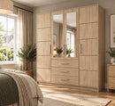Bali D4 Hinged Door Wardrobe with Mirror 196cm (BALI-D4)