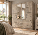 Bali D4 Hinged Door Wardrobe with Mirror 196cm (BALI-D4)