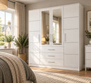 Bali D4 Hinged Door Wardrobe with Mirror 196cm (BALI-D4)