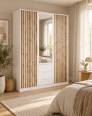Bali Lux D3 Hinged Door Wardrobe with Mirror 149cm (BALI-LUX)