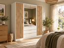 Bali Lux D4 Hinged Door Wardrobe with Mirror 196cm (BALI-LUX)