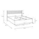Bravente Bed Frame with Lift-Up Base and White LED Lighting (BVEL1166B)