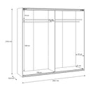 Bravente 221cm Two-Door Wardrobe (BVES92511)