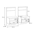 Caldicot Pair of Bedside Cabinets with LED Lighting (CMLK213B)