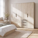 Caldicot 224cm Four-Door Wardrobe with Three Drawers (CMLS941)