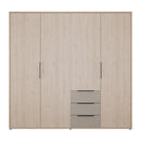 Caldicot 224cm Four-Door Wardrobe with Three Drawers (CMLS941)