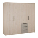 Caldicot 224cm Four-Door Wardrobe with Three Drawers (CMLS941)