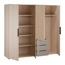 Caldicot 224cm Four-Door Wardrobe with Three Drawers (CMLS941)