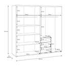 Caldicot 224cm Four-Door Wardrobe with Three Drawers (CMLS941)