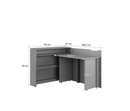 Work Concept Slim Convertible Hidden Desk 90cm [Grey] - Product Dimensions