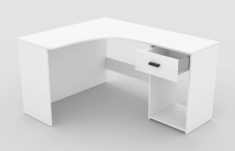 Corner Desk 155cm [White] - White Background 3