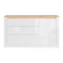 Duraoak 157cm Sideboard with Three Drawers and LED Lighting (DUKK222RB)