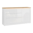 Duraoak 157cm Sideboard with Three Drawers and LED Lighting (DUKK222RB)