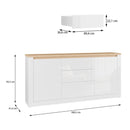 Duraoak 182cm Two-Door Sideboard with LED Lighting (DUKK232B)