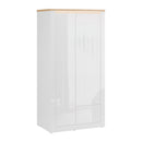 Duraoak 97cm Two-Door Wardrobe with Drawer and LED Lighting (DUKS822LB)