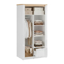 Duraoak 97cm Two-Door Wardrobe with Drawer and LED Lighting (DUKS822LB)