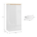 Duraoak 97cm Two-Door Wardrobe with Drawer and LED Lighting (DUKS822LB)